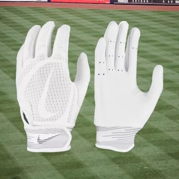 Nike Alpha Huarache Edge Batting Baseball Gloves Unisex Adult Size L White NWT - Picture 1 of 4